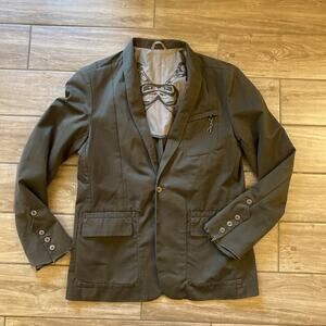 DIESEL Blazer Jacket Men’s Army Green Military Coat Size 2XL one Button
